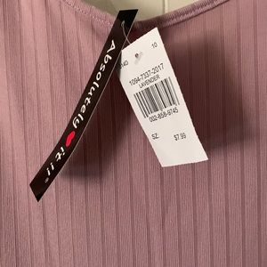 New Never Worn - Lavender Ribbed Knee Tank Dress With Slit In The Back.